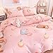 Poszewki na kołdrę Super King z 2 poszewkami na poduszki w kolorze różowym, miękkie, super king size, dla chłopców, dziewcząt, dzieci, z mikrofibry, z 2 poszewkami na poduszki 50 x 75 cm