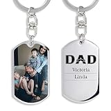Jewelstruck Dad Gifts Personalized Keychain Engraved Names Custom Family Keychain for Fathers Day (D