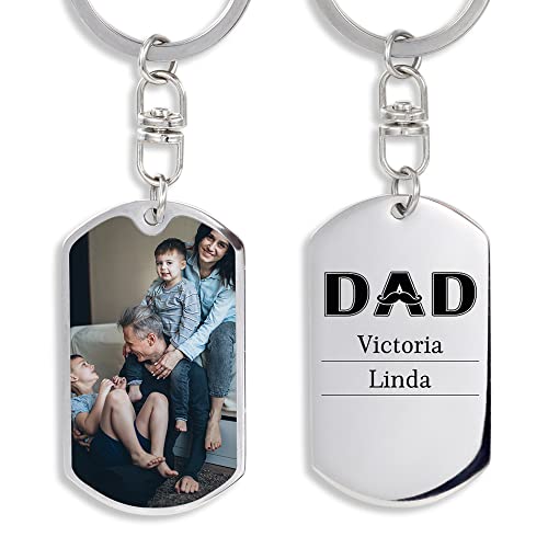 Jewelstruck Dad Gifts Personalized Keychain Engraved Names Custom Family Keychain For Fathers Day (Dad-2 Names) #TOP11