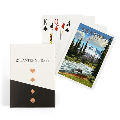 Lantern Press Skagway Alaska Moose River Rapids naipes póker