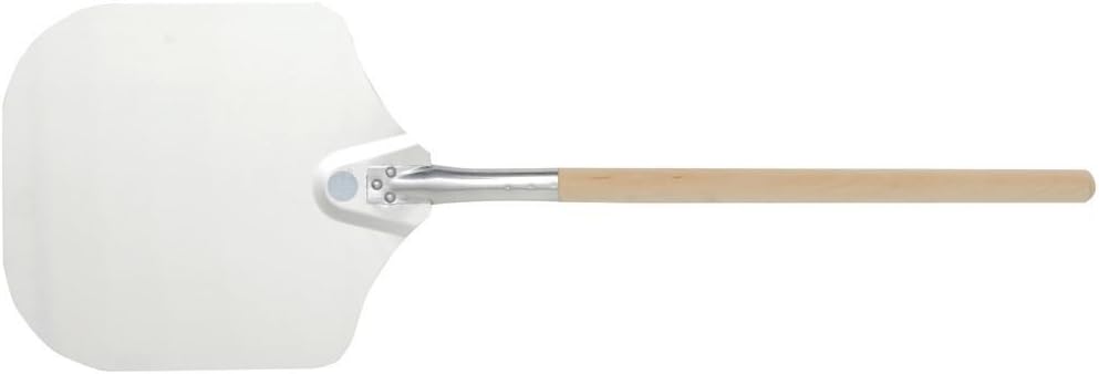 American Metalcraft 3512 35.5" Aluminum Pizza Peel with 19" Wood Handle, 12" x 14" Medium Blade
