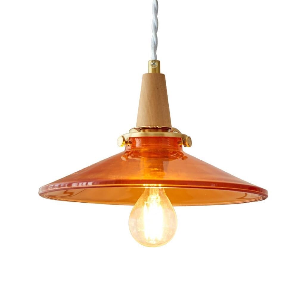 Lampe suspendue de style rétro lustre en bois et verre pour chambre