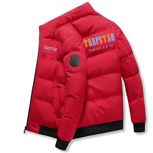 YOUPO Trapstar London Lichtgewicht pufferjack for heren Winter geïsoleerde gezwollen jas Warm for buiten Polyester Lange mouwen Ritssluiting Normale pasvorm Gewatteerde jas met zakken