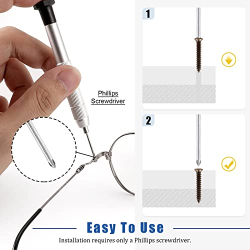 Glarks 1300 piezas tornillos pequeños de madera de 5mm a 16mm juego surtido con cabeza plana cruzada de bronce y acero carbono para muebles y decoración miniatura 6