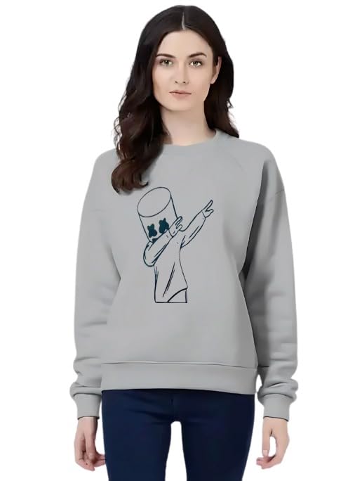 demamd print Demand Print Women’s Printed Cotton Sweatshirt | Regular Fit Stylish Pullover | Casual Everyday Winter Wear, Warm & Comfortable-picture-24