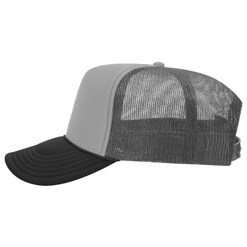 Image of OTTO Polyester Foam Front 5 Panel High Crown Mesh Back Trucker Hats in 97, Bulk, Wholesale