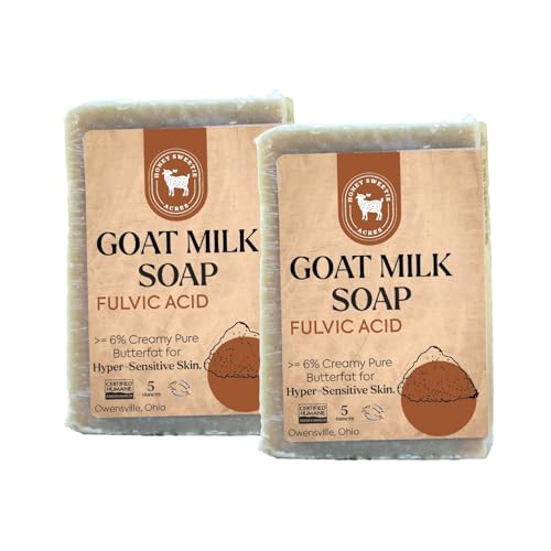 Honey Sweetie Acres 2-Pack Fulvic Acid Goat Milk Soap, 5 oz Bar