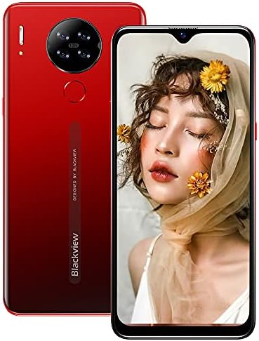 Blackview A80 Smartphone Android 10 Smartphone Offerta del Giorno 6.217” Schermo,13MP Quad Camera,4200mAh Batteria Cellulari Offerte,2+16GB/128GB Espandibili,4G Dual SIM Telefoni Cellulari-Rosso