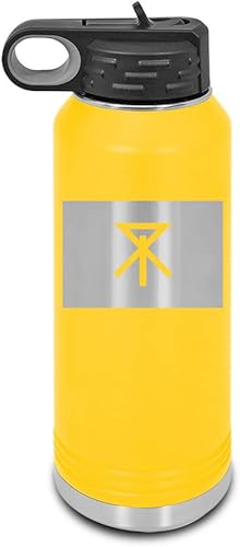 Miniatura 4 de Osaka Prefecture Flag Laser Engraved Water Bottle Customizable Polar Camel Stainless Steel with Straw - Japan Light Blue 32 oz