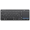 Bnnwa Kabellose Bluetooth-Tastatur mit Touchpad, kabellose TV-Tastatur mit Multi-Touch-Trackpad, unterstützt 3 Geräte für TV, Windows, Android, Chrome OS, Laptop, Tablet(2.4G+BT)