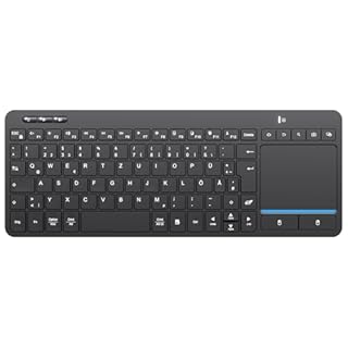 Bnnwa Kabellose Bluetooth-Tastatur mit Touchpad, kabellose TV-Tastatur mit Multi-Touch-Trackpad, unterstützt 3 Geräte für TV, Windows, Android, Chrome OS, Laptop, Tablet(2.4G+BT)