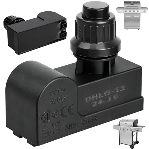 DHLG-12 Grill Igniter Kit for Charbroil Kenmore Broil-Mate Broil King Nexgrill Grill Igniter Replacement Parts Universal 2 Outlet AAA Battery Push Button Gas Grill Igniter Replacement for Jenn Air