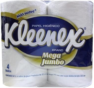 Kleenex Bath Tissue 4rolls Mega Jumbo Rolls 2 Ply 364 Sheets Pack of 2