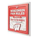 Picture of YouTheFan Officially-licensed NCAA Wisconsin Badgers Fan Rules Wall Art, multiple layers, humorous team artwork sports fan motto, showcases funny rules, indoor decor