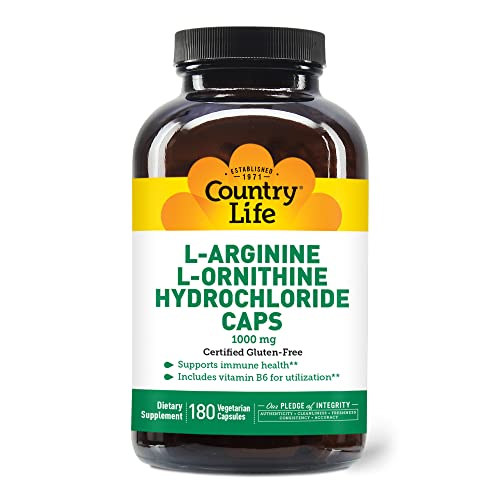 Country Life L-Arginine/L-Ornithine, 180 capsules