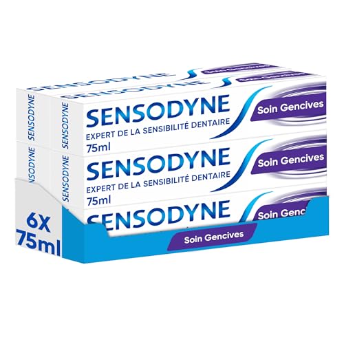 Sensodyne Dentifricio Cura Gencive, Azione Sensibilità 24h, Protegge i denti sensibili e aiuta a mantenere le gengive sane, confezione da 6 x 75 ml