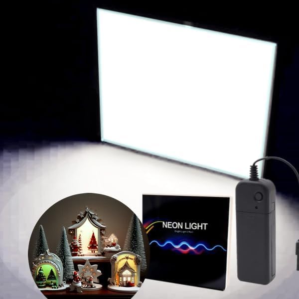 Image of Flexible Led Panel,Electroluminescent Panel Sheet EL Tape Cuttable Soft for Mask Eye Cosplay Party Decor DIY-Continuous /Slow Flash /Fast Strobe White 10x10cm