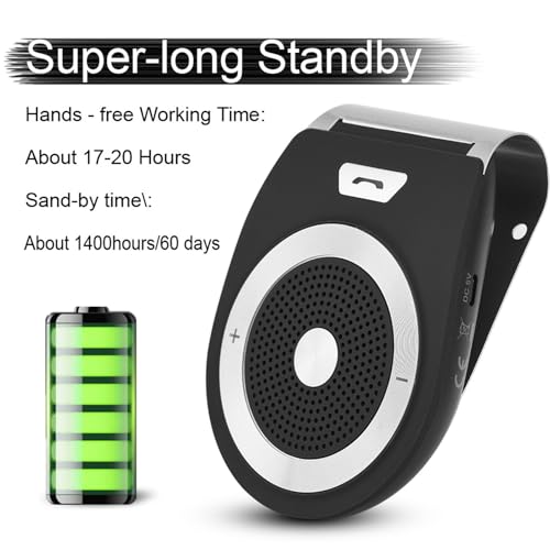 Annadue Altavoz portátil inalámbrico con Bluetooth, reducción de Ruido, Bluetooth para Coche, Manos Libres, Soporte para Dos teléfonos, Modo de Espera superlargo, para teléfono móvil