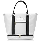 【公式】 PYKES PEAK（パイクスピーク） ゴルフトートバッグ 4色 軽量740g ボストンバッグ ゴルフバッグ 大容量 防水加工 メンズ レディース【ショルダーストラップ & シューズインポケット付き】 PP-GOLF シリーズ (WHITE)