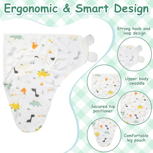 Image of Ramede 6 Pack Swaddle Blanket with Hats for Baby Girl Boy 100% Cotton Swaddles 0-3 Months, Adjustable Breathable Skin Friendly Receiving Blanket Wrap, Essential for Newborns(Alpaca,Green)