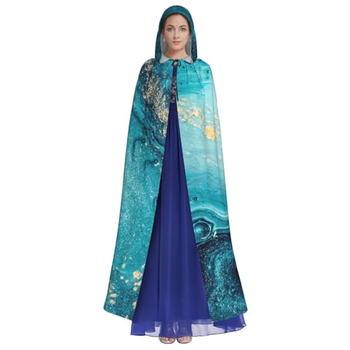 Cape longue marbre bleu pour cosplay, festivals et soirées à thème - 2