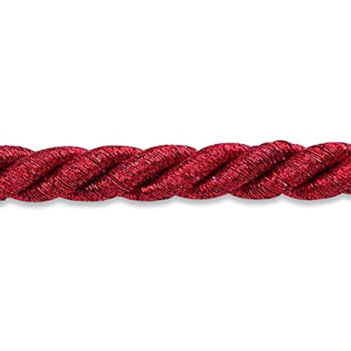 Expo International 1/4-Inch Noel Twisted Cord Trim Embellishment, 20-Yard, Metallic Red