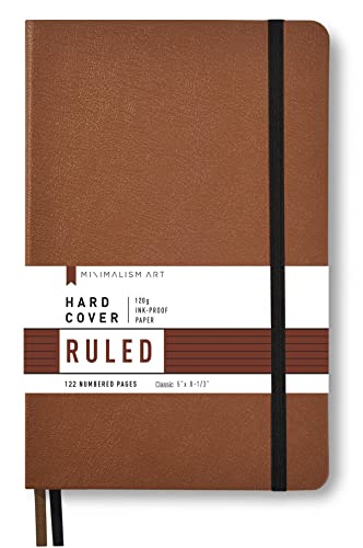 Carnet A5 en cuir PU fin avec pages lignées 100gsm pour une écriture fluide