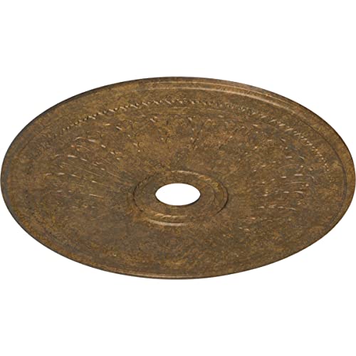 Ekena Millwork CM29OARZS - 29 1/8"OD x 3 5/8"ID x 1"P Oak leaf Ceiling Medallion (Fits Canopies up to 6 1/4") - Ceiling Medallion, Rubbed Bronze by Ekena Millwork - Used condition - Image 2