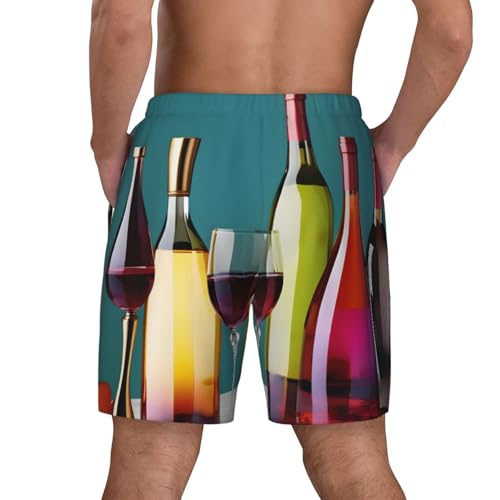 Bañador de playa de hombre con copas de vino perfecto para vacaciones y chiringuito 7
