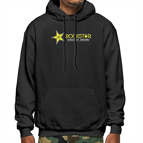 DaniBrant Rockstar Energy Drink Men's Hoodie Winter Casual Autumn Sweatshirt Fashion Sweater Black L