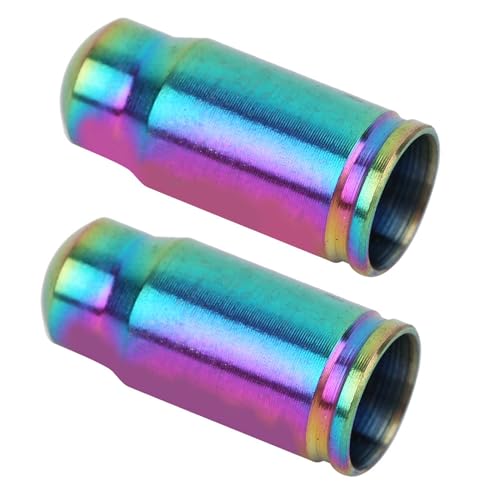 2 Pcs Tapón de válvula Titanio para Bicicleta miniatura 5