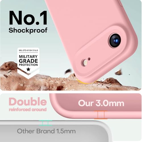Image of LOVE 3000 Designed for iPhone Air Case, Premium Silicone [Compatible with Magsafe][Soft Anti-Scratch Microfiber Lining] Shockproof Protective Phone Case for Men Women 6.5 inch, Pink Sand