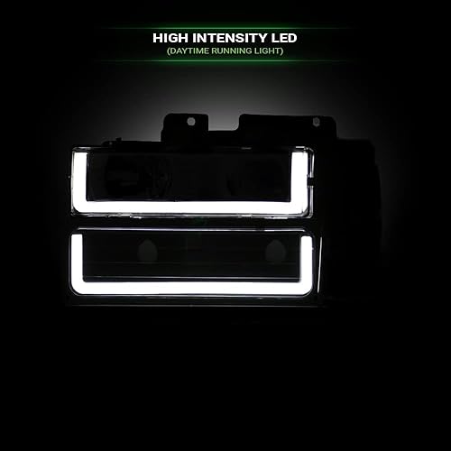 Miniatura 5 de DRL - Barra de tubo LED cromada con luces de parachoques  reflector ámbar de señal de esquina 8 piezas para Chevy C10 CK Pickup TruckSilverado