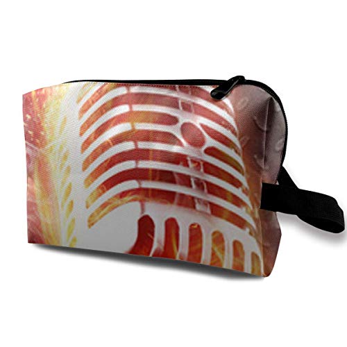 Preisvergleich Produktbild Reise-Kosmetiktaschen-Feuer-Mikrofon-... Make-upbeutel-Reißverschluss-Geldbö...
