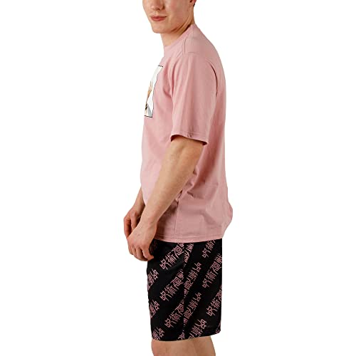 Bioworld Jujutsu Kaisen Yuji Itadori Men's Crew Neck Short Sleeve Tee & Lounge Shorts Combo Set2