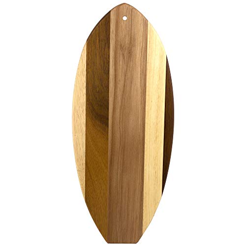 Image of Totally Bamboo Rock & Branch Series Shiplap Li'l Surfer Surfboard Shaped Wood Serving and Cutting Board | Great for Wall Art