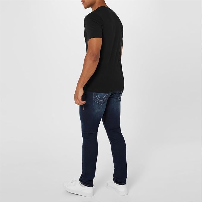 True Religion Herren Kurzärmliges Buddha-Motiv T-Shirt, Schwarz, XL – Ansicht 3