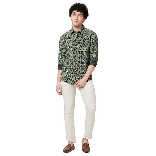 Image of Spykar Men's Regular Fit N /A Full Sleeve Printed Casual Shirts