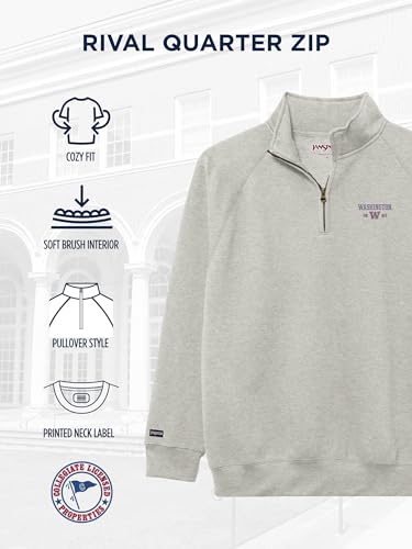 Image of JanSport Unisex Adult NCAA Officially Licensed Rival Long Sleeve Stand-Up Collar Quarter Zip Sweatshirt