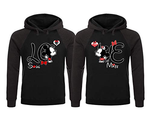 Mickey and Minnie Disney Couple Hoodie Family Shirts - His and Hers Couple Hoodies - King and Queen Couples Black - Charcoal Men Large - Women Medium Mickey and Minnie Disney Couple Hoodie Family Shirts - His and Hers Couple Hoodies - King and Queen Couples Black - Charcoal Men Large - Women Medium