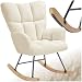 tectake® Skandi Schaukelstuhl, Sessel Wohnzimmer, Relaxsessel, Wohnzimmer Möbel Ohrensessel Vintage Look, Lesesessel, Schaukelsessel, Rocking Chair Babyzimmer, Schlafzimmer - beige