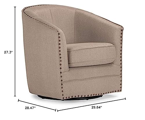 Sillón giratorio tejido beige miniatura 3