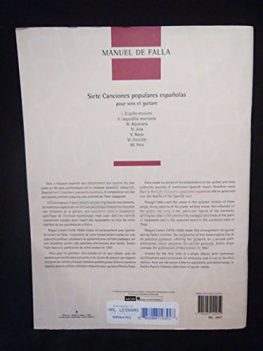 Siete Canciones populares espanolas Pour Voix et
