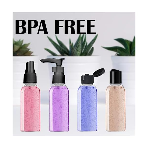 HYFY 9in1 Pack Travel Bottles Clear Plastic Squeeze Bottles Flip Cap Plastic Bottle Travel Bottle Set Shampoo Lotions Body Soap Creams Travel Bottles for Toiletries Kit Refillable Dispenser