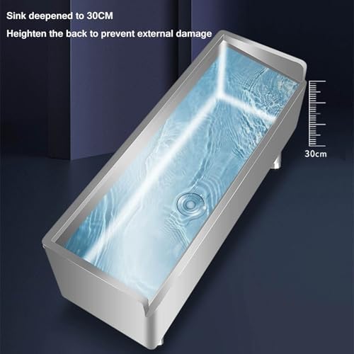 Floor Mop Sink 304 Stainless Steel Commercial Rectangular Mop Bucket with Drain Kit Large Laundry Utility Sink for Floor Cleaning and Wet Mopping,60 * 41 * 58cm,60 * 41 * 58cm