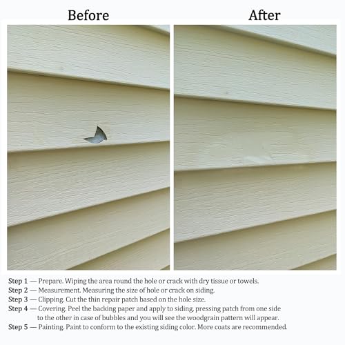 image for FAILUN Vinyl Siding Repair Kit 12Pcs 6.3X4.75Inch Self-Adhesive Vinyl 