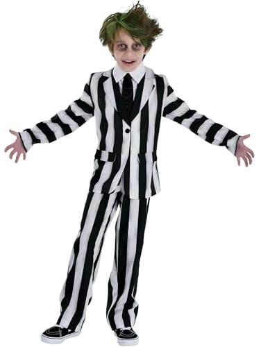 Party City Beetlejuice Costume for Boys - Costume Includes Jacket with Attached Shirt & Tie and Pants - Costumes for Halloween, Birthday Parties, & Themed Events Multi