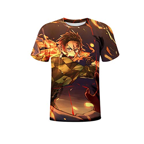 Camiseta unissex Demon Slayer, Kimetsu No Yaiba Camiseta Anime Estampa 3D Manga Curta para Adolescen