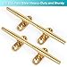 6 Inch 316 Stainless Steel Brass Color Boat Cleats, Open Base Dock Cleats with Fasteners, Boat Dock Cleats Rope Cleat for Boat Docks, Decks or Nautical Decor (4 Pack)