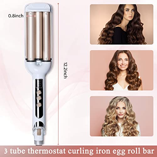 Herramienta rizadora para cabello con pantalla LCD y placas cerámicas miniatura 5